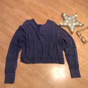 We the Free Cropped Navy Blue Sweatshirt